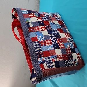 Hand Crafted Quilt Square Adjustable Strap Crossbody Purse